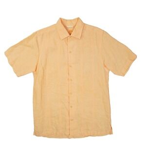 Tommy Bahama Linen Short Sleeve Button Up Shirt Men's Large Beach Resort